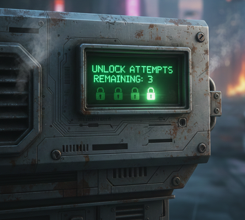 Enter password to unlock 30 30 attempts remaining